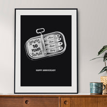 Load image into Gallery viewer, 10th Tin Wedding Anniversary Print