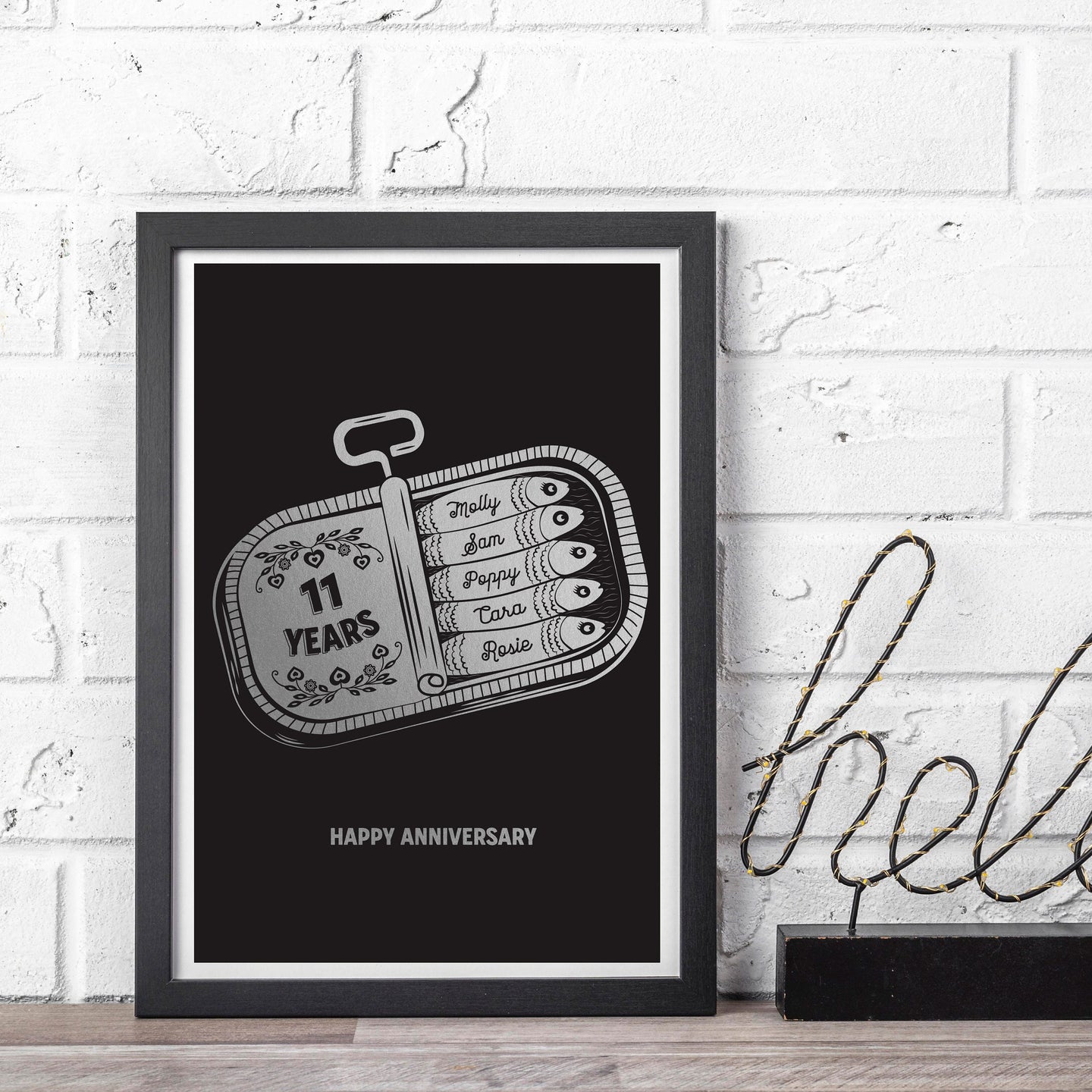 11th Steel Wedding Anniversary Sardine Print
